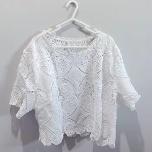 White SHEIN lace shell top. Size 3x.